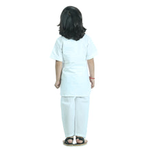 White pure cotton kurta  pajama embellished with lace