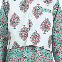 Pink pure cotton printed kurta pajama with jacket