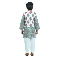 Pink pure cotton printed kurta pajama with jacket