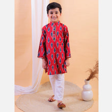 Blue pure cotton printed kurta with pajama