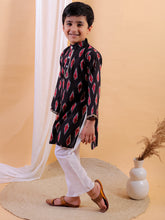 Blue pure cotton printed kurta with pajama