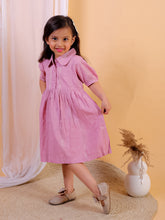 Light Violet Cotton lurex fit and flare dress