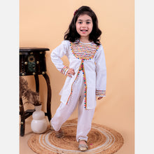 White pure cotton kurta embellished lace and Pyjamas