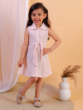 Pink Solid double gauze cotton sleeveless dress