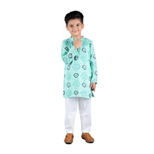 Printed kantha woven cotton kurta with pajama