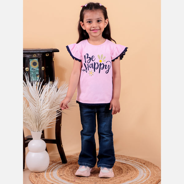 Pink pure cotton girls top