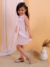 Pink Solid double gauze cotton sleeveless dress