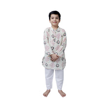 Printed kantha woven cotton kurta with pajama