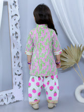 Pink pure cotton printed kurti with Patiala