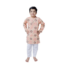 Printed kantha woven cotton kurta with pajama