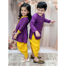 Girls Embroidered Pure Cotton A-Line Kurta With Dhoti Pants