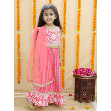 Girls Ethnic Motifs Printed Ready to Wear Cotton Lehenga & Blouse With Dupatta