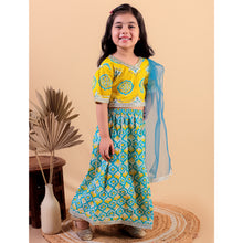 Girls Printed Gotta Patti Pure Cotton Ready to Wear Lehenga & Blouse With Dupatta