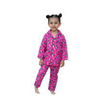 Pink woven pure cotton printed night suit