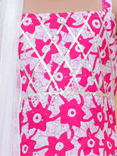 Pink pure cotton printed kurti with white sharara