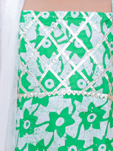 Green pure cotton printed kurti with white sharara