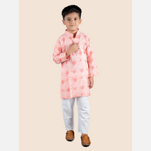 Printed cotton straight kurta with pajama