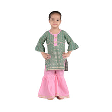 Printed straight pure cotton kurti with sharara