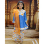 Blue Cotton Printed Kurta Pyjama Set With Dupatta