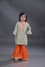 Printed straight pure cotton kurti with sharara