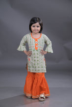 Printed straight pure cotton kurti with sharara