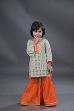 Printed straight pure cotton kurti with sharara