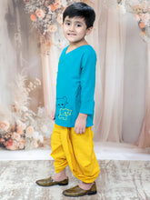 Boys Embroidered V-Neck Pure Cotton Kurta With Dhoti Pant