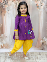 Siblings Animal Embroidered Pure Cotton A-Line Kurta With Dhoti Pants