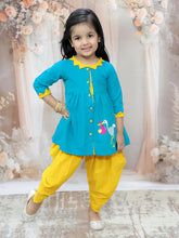 Siblings Animal Embroidered Pure Cotton A-Line Kurta With Dhoti Pants