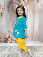 Siblings Animal Embroidered Pure Cotton A-Line Kurta With Dhoti Pants