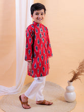 Blue pure cotton printed kurta with pajama