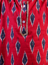 Red pure cotton printed kurta with pajama