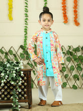 Red pure cotton floral print full sleeve kurta with pajama