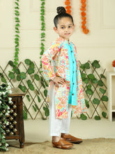 Pink pure cotton floral print full sleeve kurta with pajama