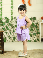 Purple pure cotton top with shorts