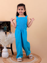 Green pure cotton jumpsuit with smoking