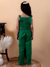 Green pure cotton jumpsuit with smoking