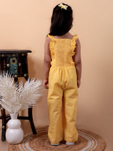 Blue pure cotton jumpsuit with smoking