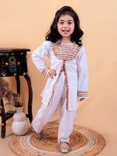 White pure cotton kurta embellished lace and Pyjamas