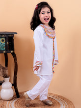 White pure cotton kurta embellished lace and Pyjamas