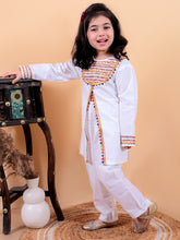 White pure cotton kurta embellished lace and Pyjamas