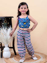 Green printed pure cotton crop top with adjuster and Pyjamas