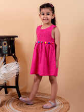 Pink cotton smoking one piece frock