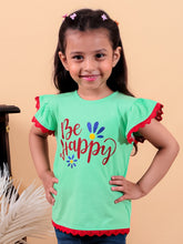 Green pure cotton girls top