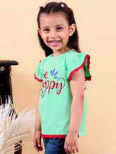 Green pure cotton girls top