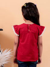 Maroon pure cotton girls top