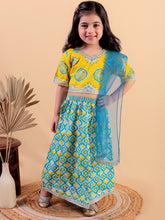 Girls Printed Gotta Patti Pure Cotton Ready to Wear Lehenga & Blouse With Dupatta