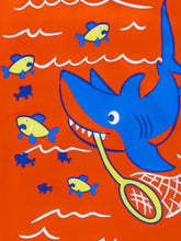 Orange Cotton Whale Printed T-Shirt