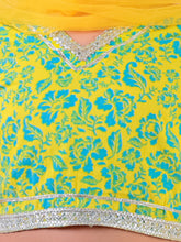 Yellow Cotton Printed Lehanga Choli With Dupatta