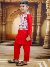 Siblings Green Pure Cotton Printed Kurta Pyjama with Jacket